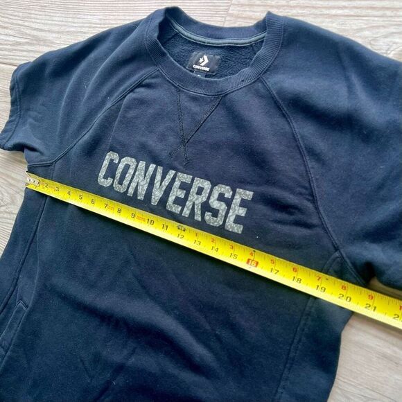 Converse Womens Black Crew Neck Raglan Short Sleeve sweater dress Large - Picture 7 of 8